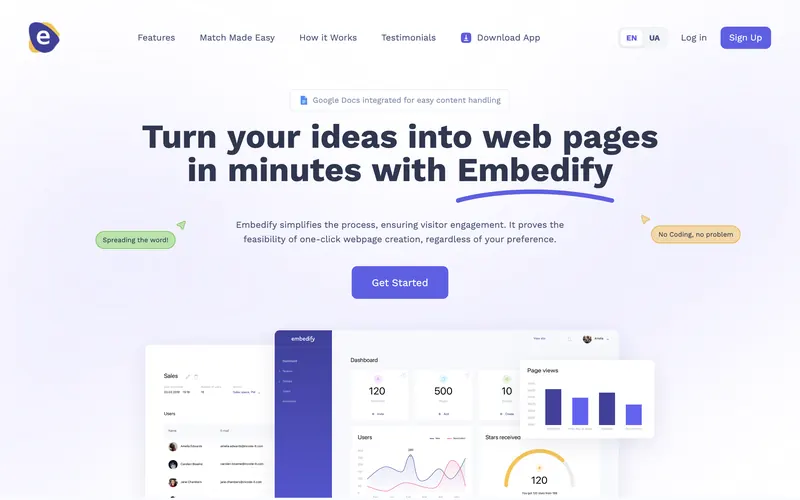 Embedify website by Soft IT Land