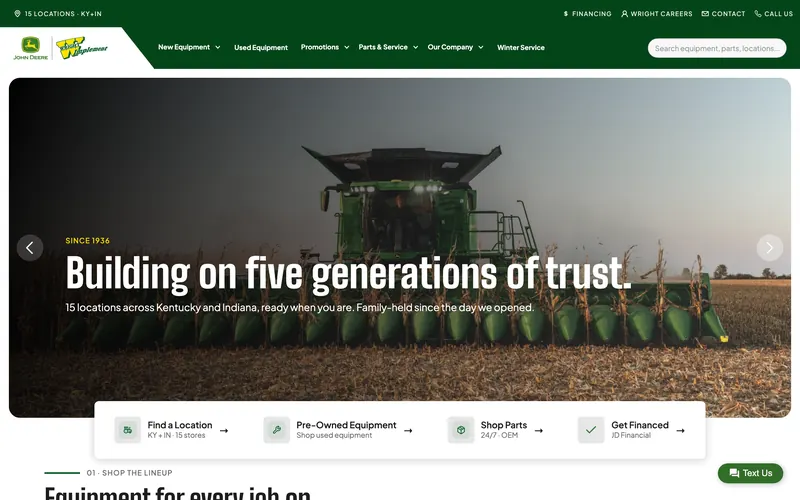 Wright Implement website